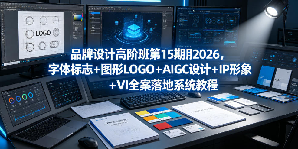 品牌设计高阶班第15期2026，字体标志＋图形LOGO＋AIGC设计＋IP形象＋VI全案落地系统教程-惠声资源站