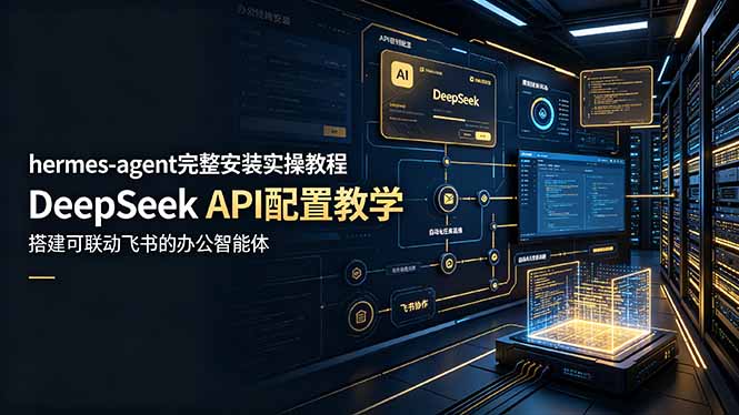 hermes-agent完整安装实操教程，DeepSeek API配置教学，搭建可联动飞书的办公智能体-惠声资源站