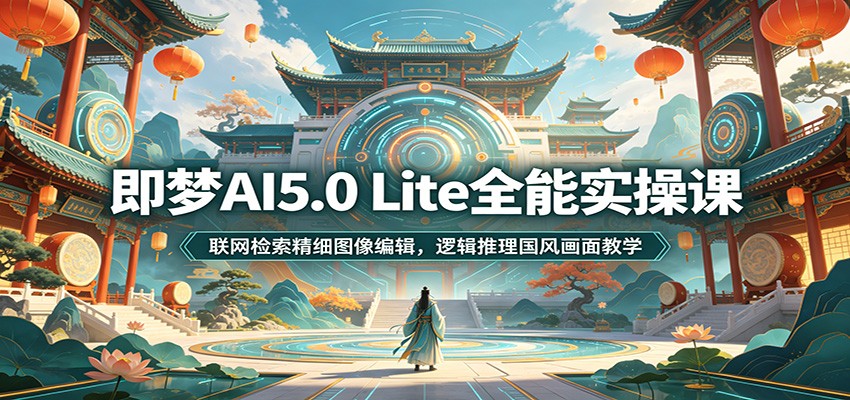 即梦AI5.0 Lite全能实操课：联网检索精细图像编辑，逻辑推理国风画面教学-惠声资源站