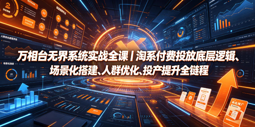 万相台无界系统实战全课｜淘系付费投放底层逻辑、场景化搭建、人群优化、投产提升全链路运营教程-惠声资源站