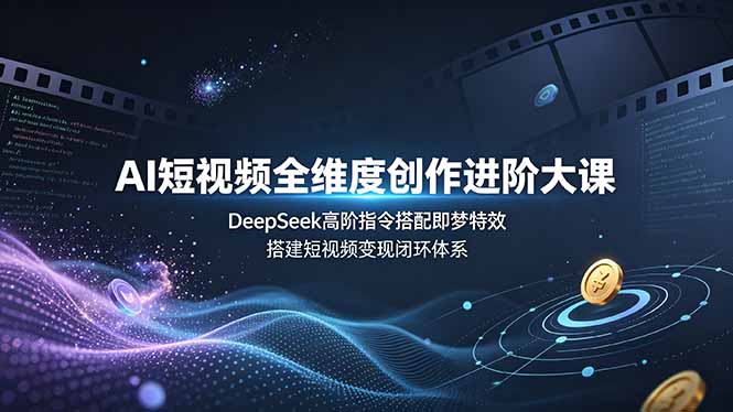 AI短视频全维度创作进阶大课，DeepSeek高阶指令搭配即梦特效，搭建短视频变现闭环体系-惠声资源站