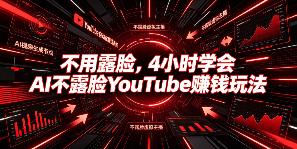 不用露脸，4小时学会AI不露脸YouTube賺钱玩法【原创双语字幕】-惠声资源站
