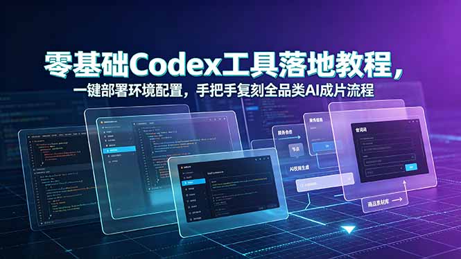 零基础Codex工具落地教程，一键部署环境配置，手把手复刻全品类AI成片流程-惠声资源站