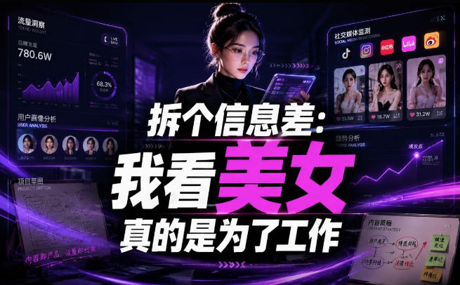 【理直气壮】我给看美女找了一个非常恰当的理由，信息差项目-惠声资源站