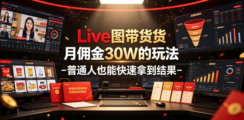 Live图带货月佣金30W的玩法-普通人也能快速拿到结果-惠声资源站