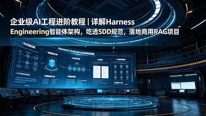 企业级AI工程进阶教程｜详解Harness Engineering智能体架构，吃透SDD规范，落地商用RAG项目-惠声资源站