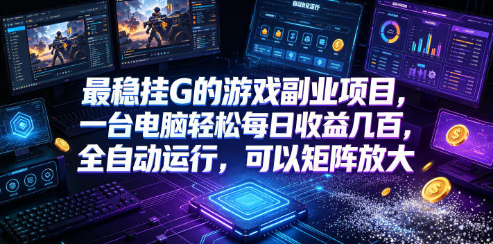AI游戏全自动挂机项目，单号日入100左右，可矩阵放大！-惠声资源站