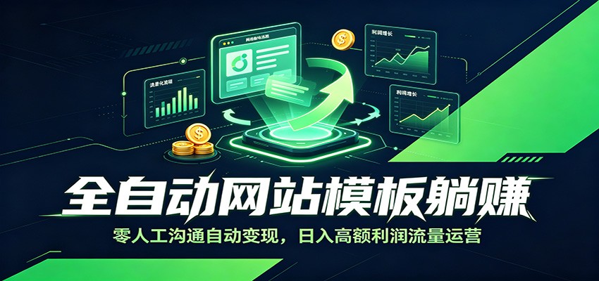 全自动网站模板躺赚：零人工沟通自动变现，日入高额利润流量运营-惠声资源站