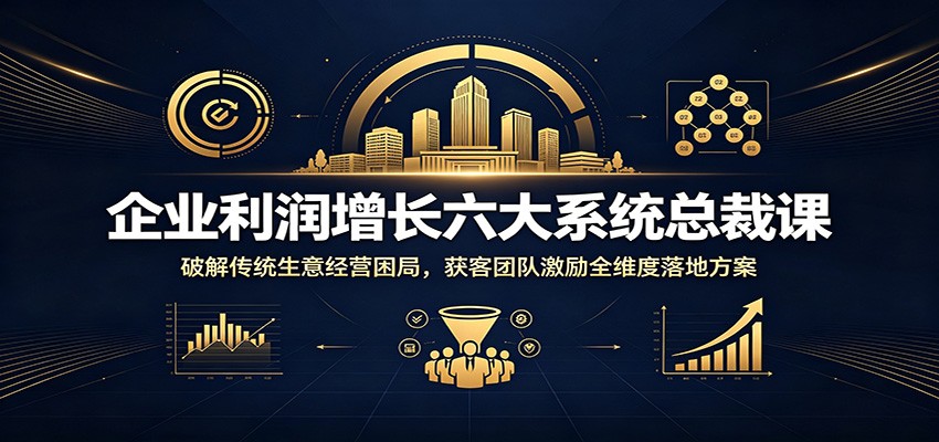 企业利润增长六大系统总裁课：破解传统生意经营困局，获客团队激励全维度落地方案-惠声资源站