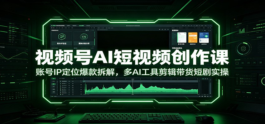 视频号AI短视频创作课：账号IP定位爆款拆解，多AI工具剪辑带货短剧实操-惠声资源站