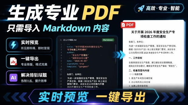 只需导入Markdown内容，实时预览一键导出专业PDF！轻松解决AI生成内容排版问题Presto-惠声资源站
