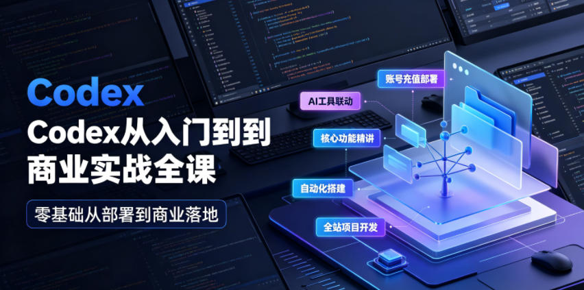Codex从入门到商业实战全课｜账号充值部署、AI工具联动、核心功能精讲、自动化搭建、全站项目开发零基础教程-惠声资源站
