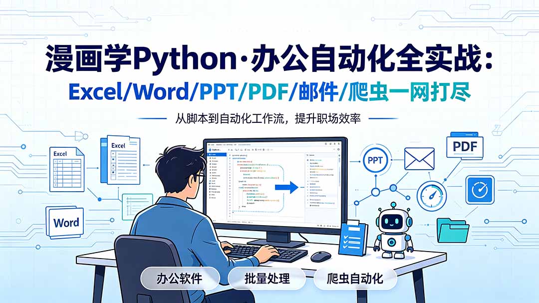 漫画学Python·办公自动化全实战：Excel/Word/PPT/PDF/邮件/爬虫一网打尽-惠声资源站