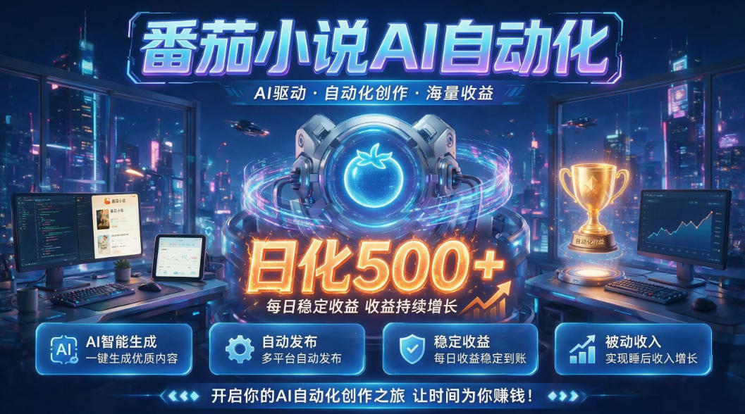 小白可做番茄AI，居家轻创业，每日稳赚500➕，普通人低门槛轻松线上增收【揭秘】-惠声资源站
