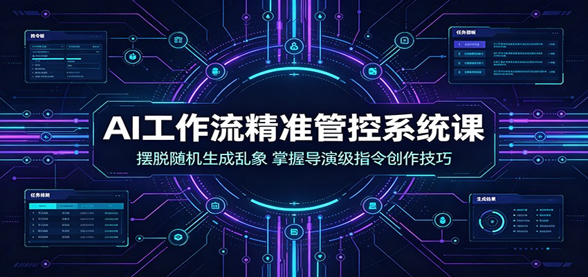AI工作流精准管控系统课：摆脱随机生成乱象，掌握导演级指令创作技巧-惠声资源站