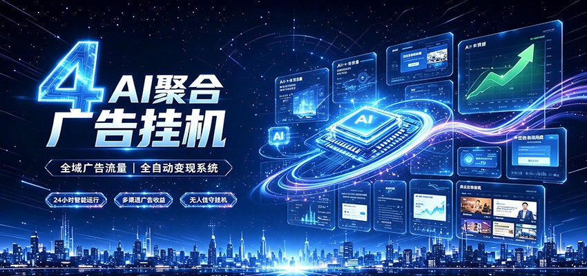 全域广告流量聚合，AI无人挂机稳赚佣金，打造长期稳定被动收入副业-惠声资源站