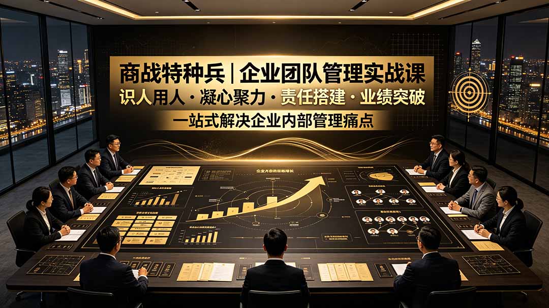 商战特种兵｜企业团队管理实战课：识人用人｜凝心聚力｜责任搭建｜业绩突破，一站式解决企业内部管理痛点-惠声资源站