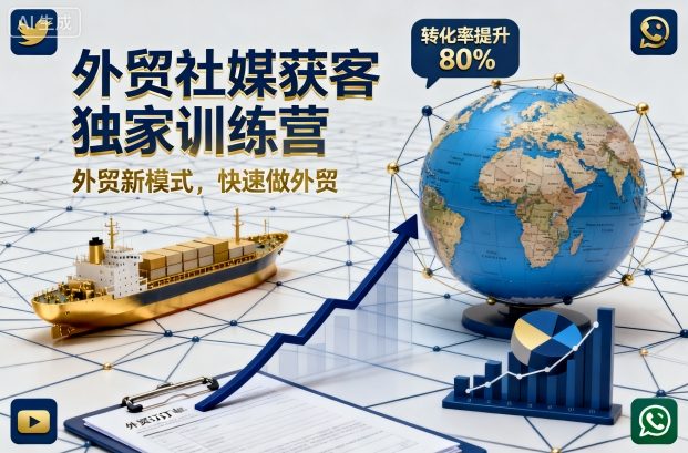 外贸社媒获客独家训练营，外贸新模式，快速做外贸(更新26年07月27日)-惠声资源站