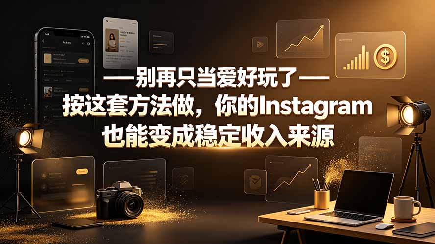 别再只当爱好玩了——按这套方法做，你的Instagram也能变成稳定收入来源-惠声资源站