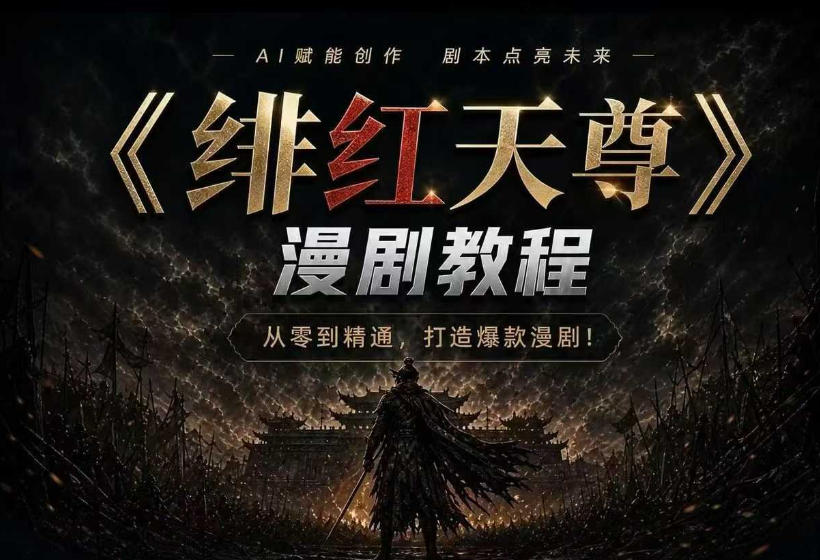 绯红天尊AI漫剧系统教程｜从零入门到精通，工具运用+剧本创作+爆款逻辑+提示词素材+镜头剪辑，全套爆款漫剧落地实战课-惠声资源站