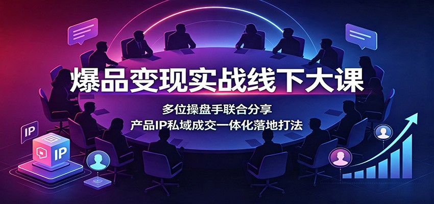 爆品变现实战线下大课：多位操盘手联合分享，产品IP私域成交一体化落地打法-惠声资源站