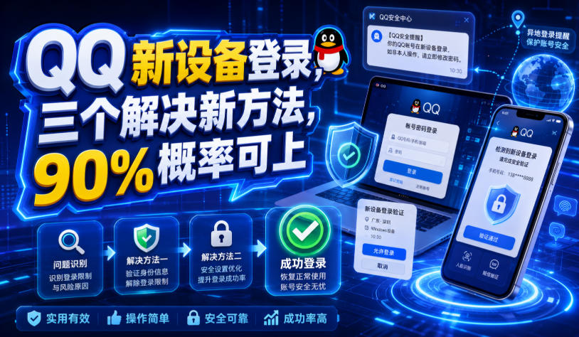 QQ新设备登录，三个解决新方法，90%概率可上-惠声资源站