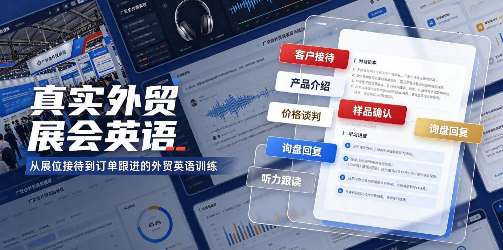 真实外贸展会英语，广交会外贸口语听力突击课程【音频】-惠声资源站