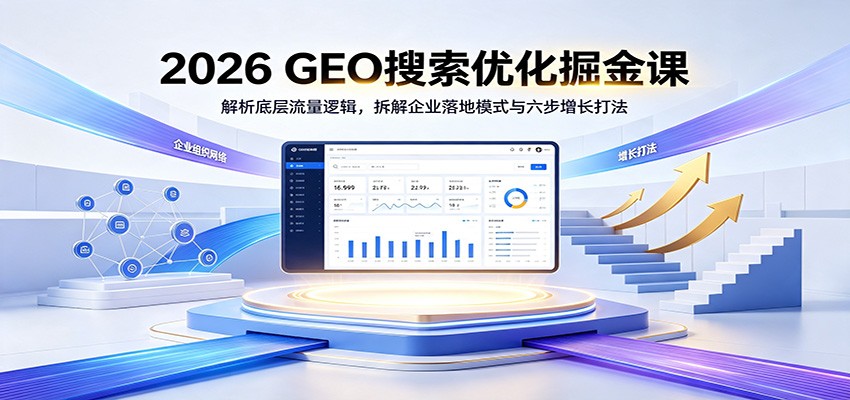 2026 GEO搜索优化掘金课：解析底层流量逻辑，拆解企业落地模式与六步增长打法-惠声资源站