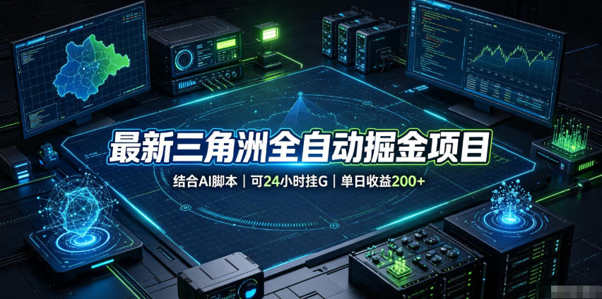最新三角洲全自动掘金项目，结合AI脚本，可24小时挂G，单日收益200+【揭秘】-惠声资源站