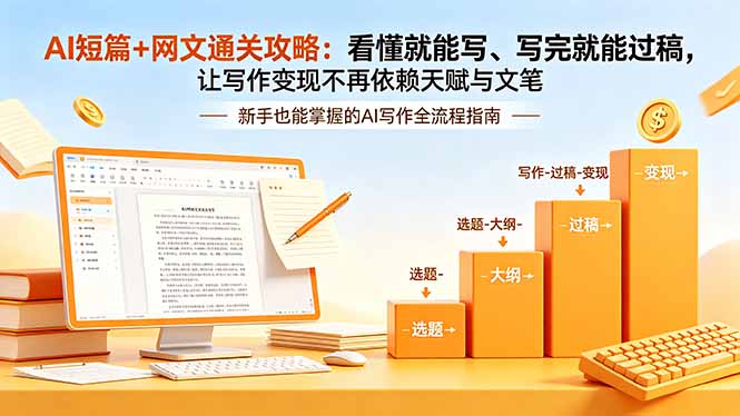 AI短篇+网文通关攻略-更新：看懂就能写、写完就能过稿，让写作变现不再依赖天赋与文笔-惠声资源站