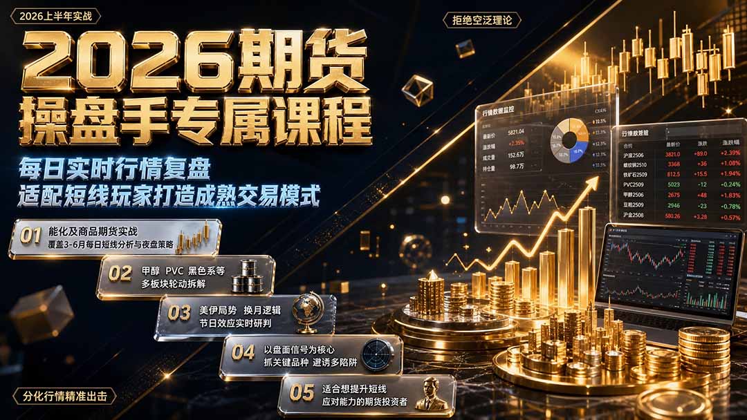 2026期货操盘手专属课程-更新8月，每日实时行情复盘，适配短线玩家打造成熟交易模式-惠声资源站