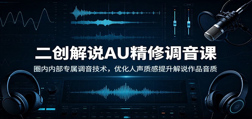 二创解说AU精修调音课：圈内内部专属调音技术，优化人声质感提升解说作品音质-惠声资源站