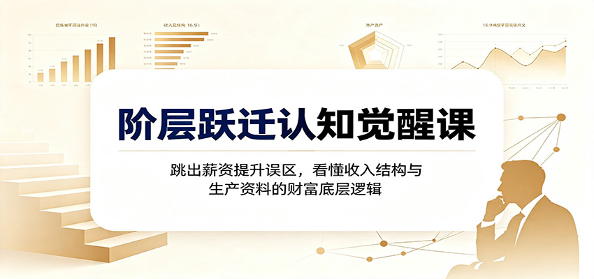 阶层跃迁认知觉醒课：跳出薪资提升误区，看懂收入结构与生产资料的财富底层逻辑-惠声资源站