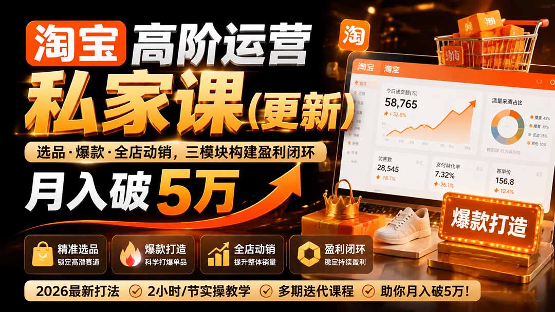 淘宝高阶运营私家课(更新26年-惠声资源站
