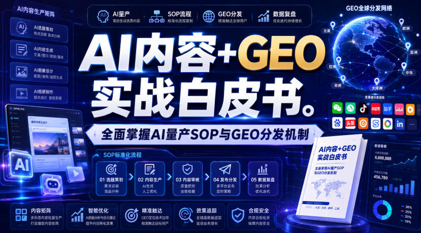 AI内容+GEO实战白皮书，全面掌握AI量产SOP与GEO分发机制【文档】-惠声资源站
