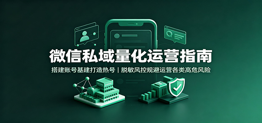 微信私域量化运营指南：搭建账号基建打造热号，脱敏风控规避运营各类高危风险-惠声资源站