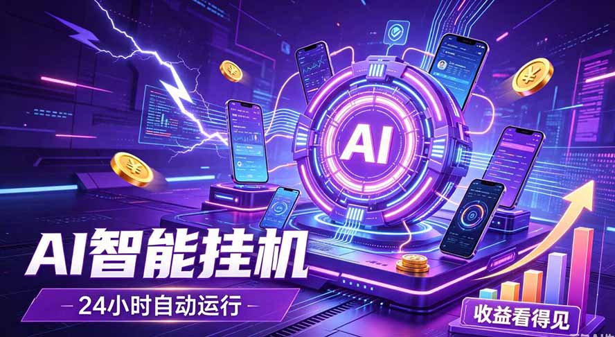 AI智能广告挂机，躺赚新模式 设备托管运行，解放双手持续变现-惠声资源站