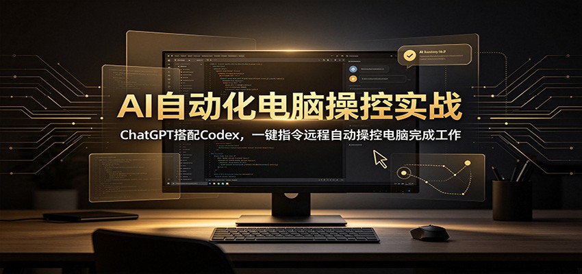 AI自动化电脑操控实战：ChatGPT搭配Codex，一键指令远程自动操控电脑完成工作-惠声资源站
