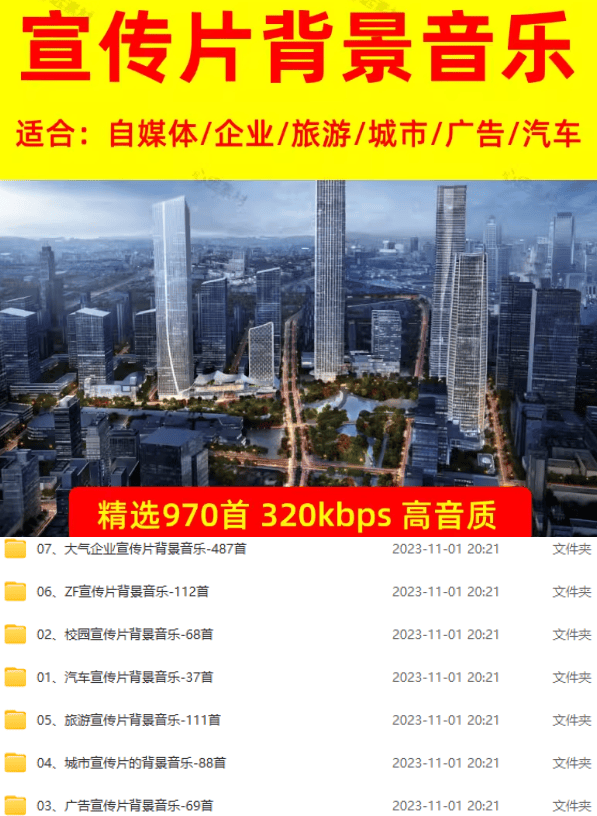 图片[2]-某宝付费购买，常用6G音效合集！970+首宣传片背景音乐，无版权可商用大气素材，分类清晰，高质量内容-惠声资源站