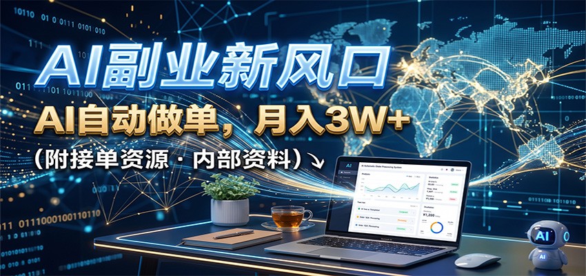 AI副业新风口,AI自动做单,月入3W+,附接单资源-惠声资源站