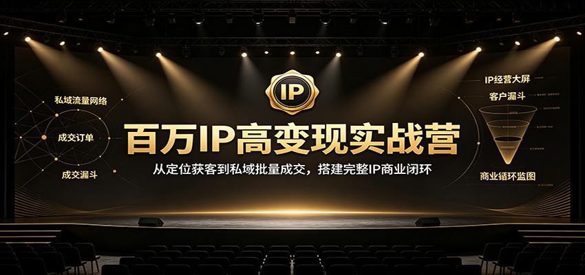 百万IP高变现实战营：从定位获客到私域批量成交，搭建完整IP商业闭环-惠声资源站