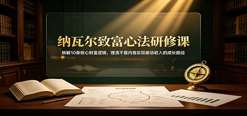 纳瓦尔致富心法研修课：拆解10条核心财富逻辑，理清不靠内卷实现被动收入的成长路径-惠声资源站