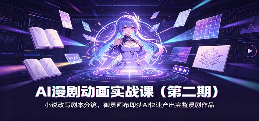 AI漫剧动画实战课(第二期)：小说改写剧本分镜，御灵画布即梦AI快速产出完整漫剧作品-惠声资源站