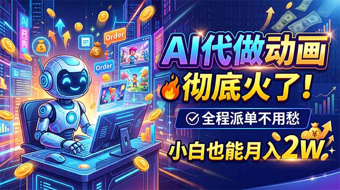 AI代做动画，彻底火了！全程派单不用愁，小白也能月入2W-惠声资源站