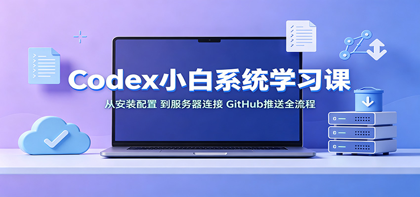 Codex小白系统学习课：小从安装配置，到服务器连接、GitHub推送全流程-惠声资源站