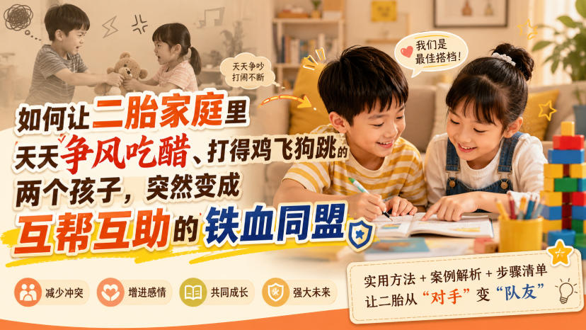付费文章：如何让二胎家庭里天天争风吃醋、打得鸡飞狗跳的两个孩子，突然变成互帮互助的铁血同盟？-惠声资源站