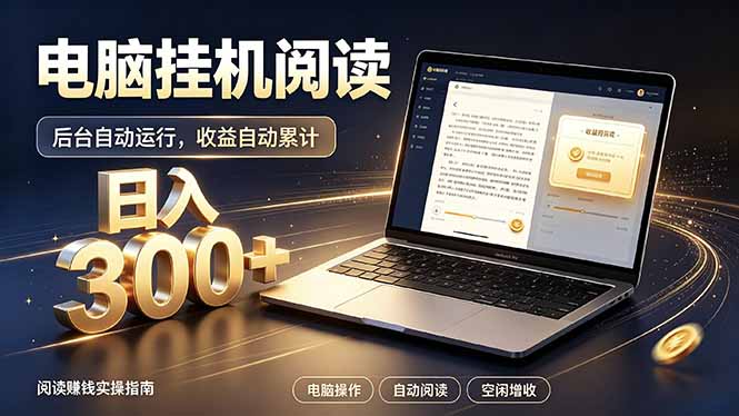 看小说也有收益？自动化流程，轻松日入300+-惠声资源站
