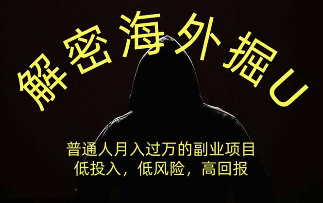 解密海外掘U，普通人月入过万的副业项目，低投入、低风险高回报，没有之一-惠声资源站