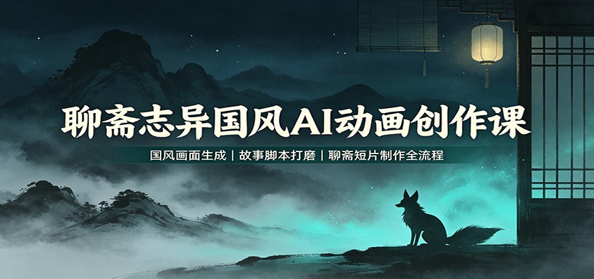 聊斋志异国风AI动画创作课：国风画面生成，故事脚本打磨，聊斋短片制作全流程-惠声资源站
