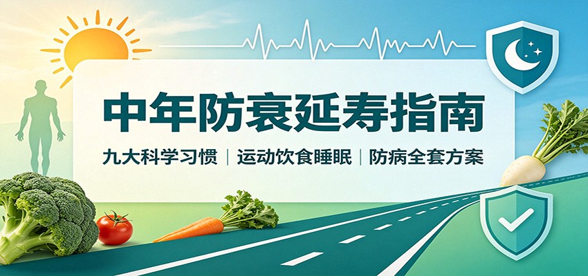 中年防衰延寿指南：九大科学习惯，运动饮食睡眠防病全套方案-惠声资源站